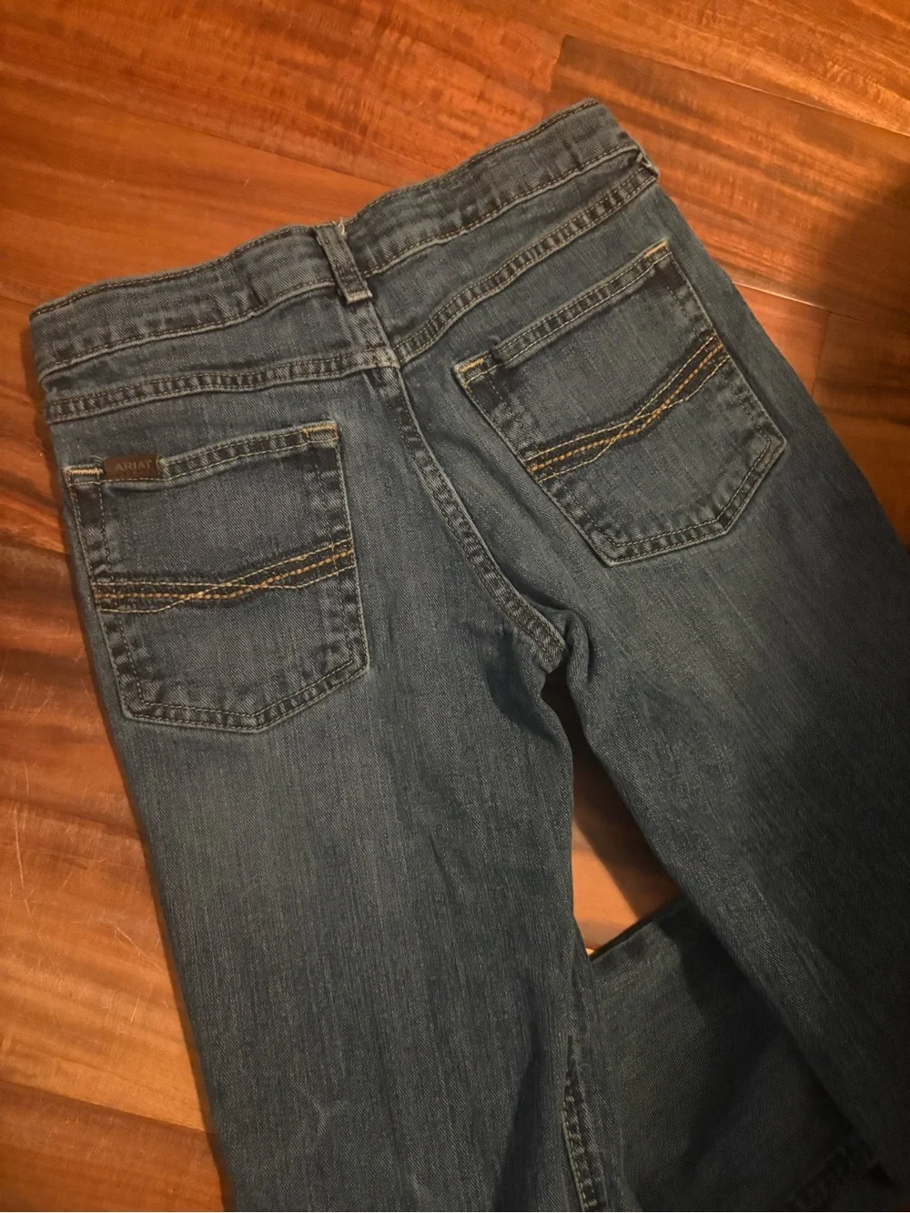 Ariat B4 Relaxed Boys Jeans Size 14 Medium Wash Bootcut Western Denim (1402)